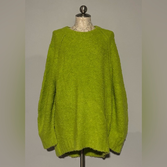 🆕Free People Lime Green Oversized Women's Sweater Sise Medium. #45 - Picture 2 of 9